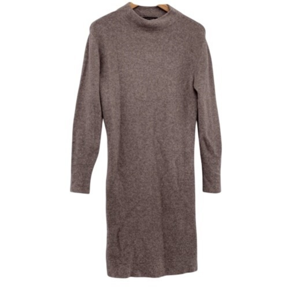 Ann Taylor Sweater Dress Women Size XS Brown Wool Blend Long Sleeve Oversized‎